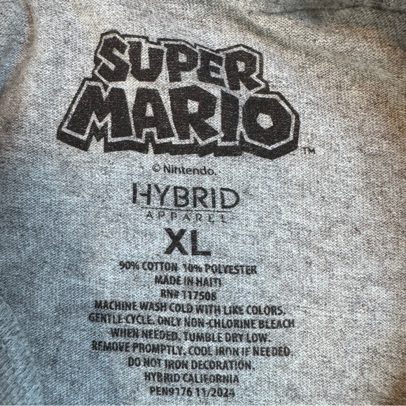 Super Mario & Luigi Graphic Tee – Hybrid Apparel – Size XL - Picture 6 of 6